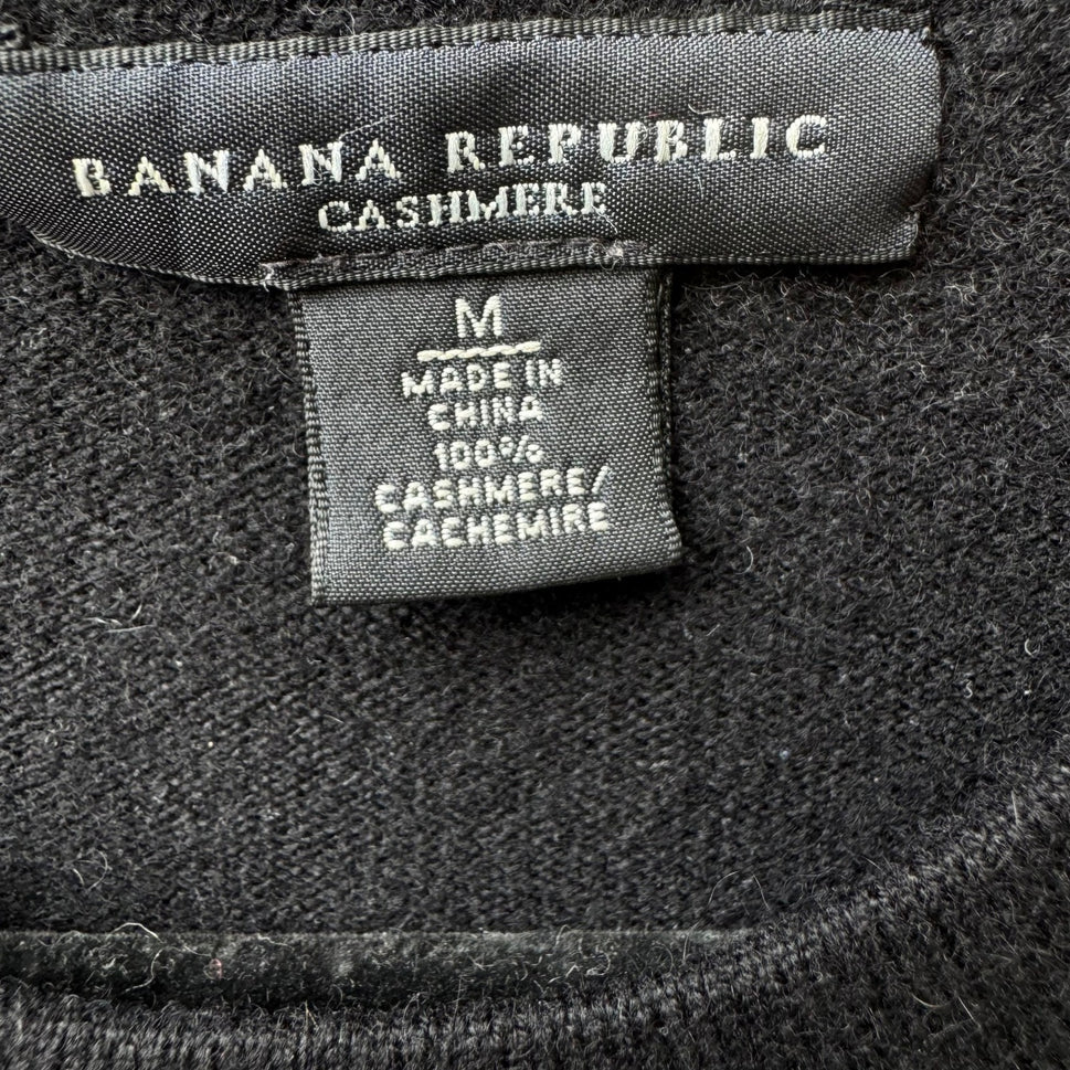 Banana Republic Vintage 100% Cashmere Quiet Luxury Minimalist Sweater Black M