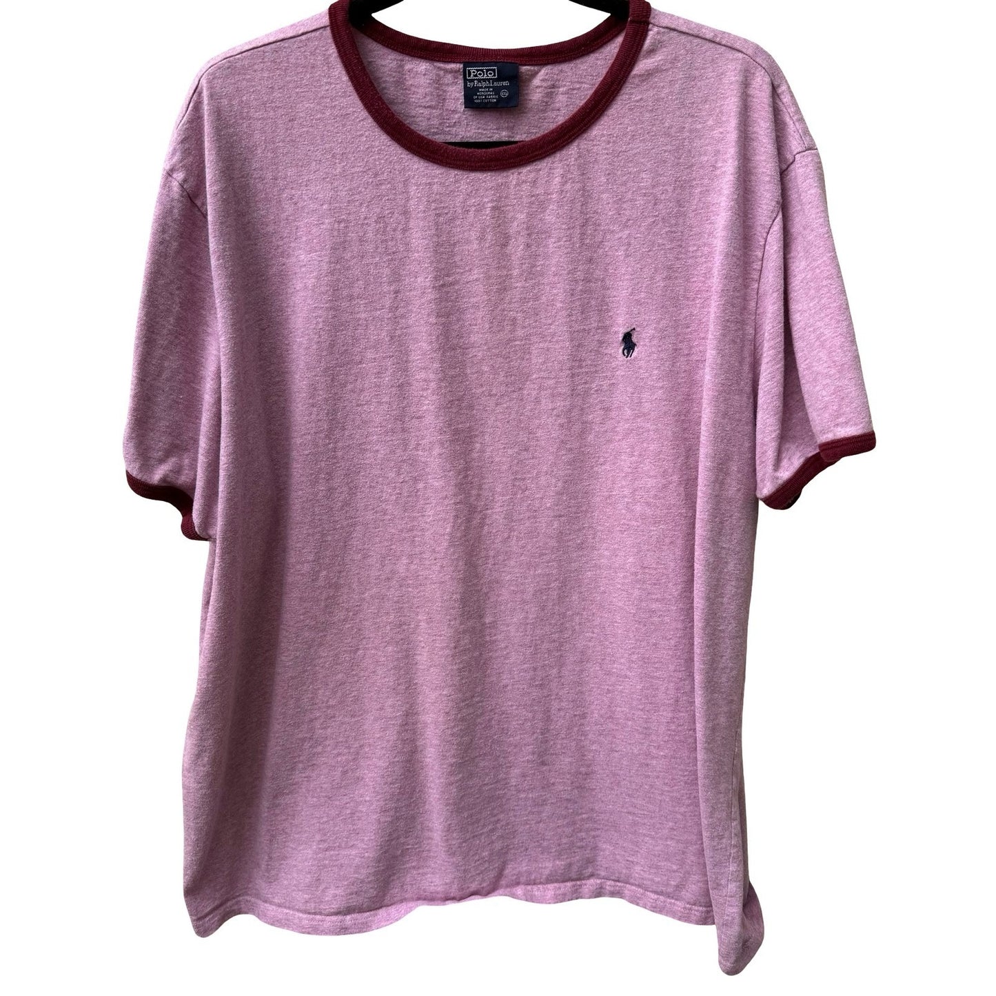 Polo Ralph Lauren Vintage 90s Sporty Preppy Ringer Pony Logo Tee Shirt Mens XXL