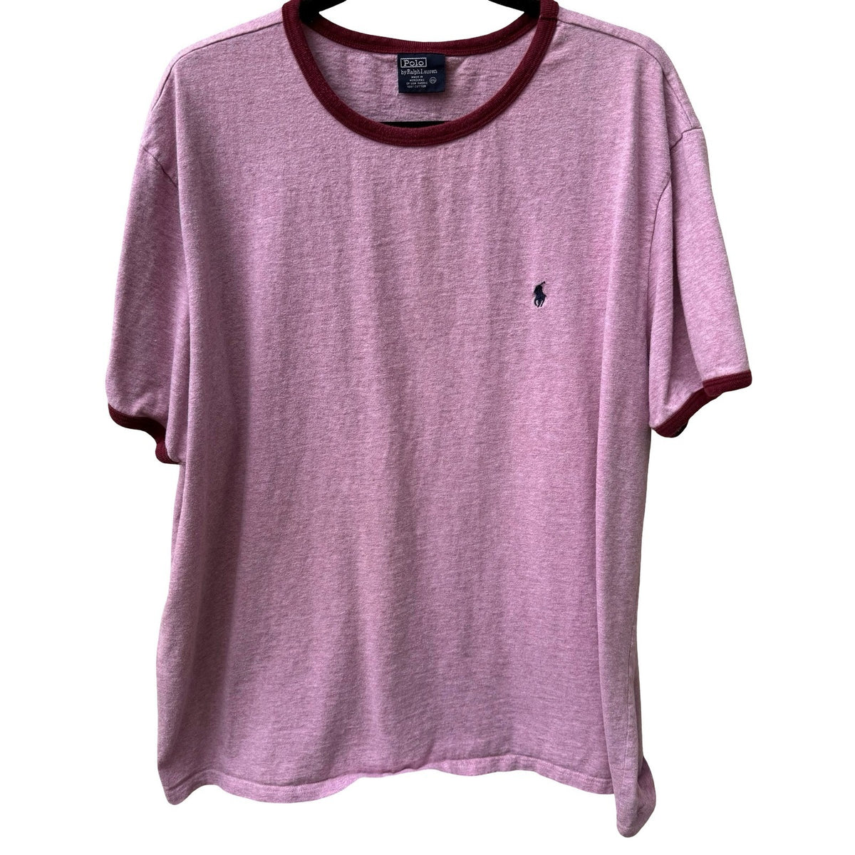 Polo Ralph Lauren Vintage 90s Sporty Preppy Ringer Pony Logo Tee Shirt Mens XXL
