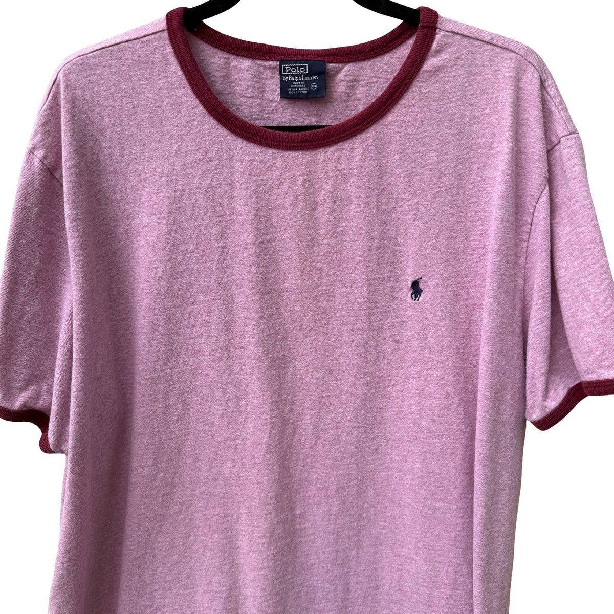 Polo Ralph Lauren Vintage 90s Sporty Preppy Ringer Pony Logo Tee Shirt Mens XXL