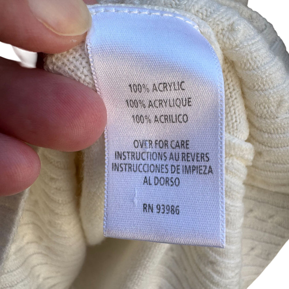 Casual Corner Annex Womens Cream Knit Cardigan & Short Sleeve Top Sweater Set M