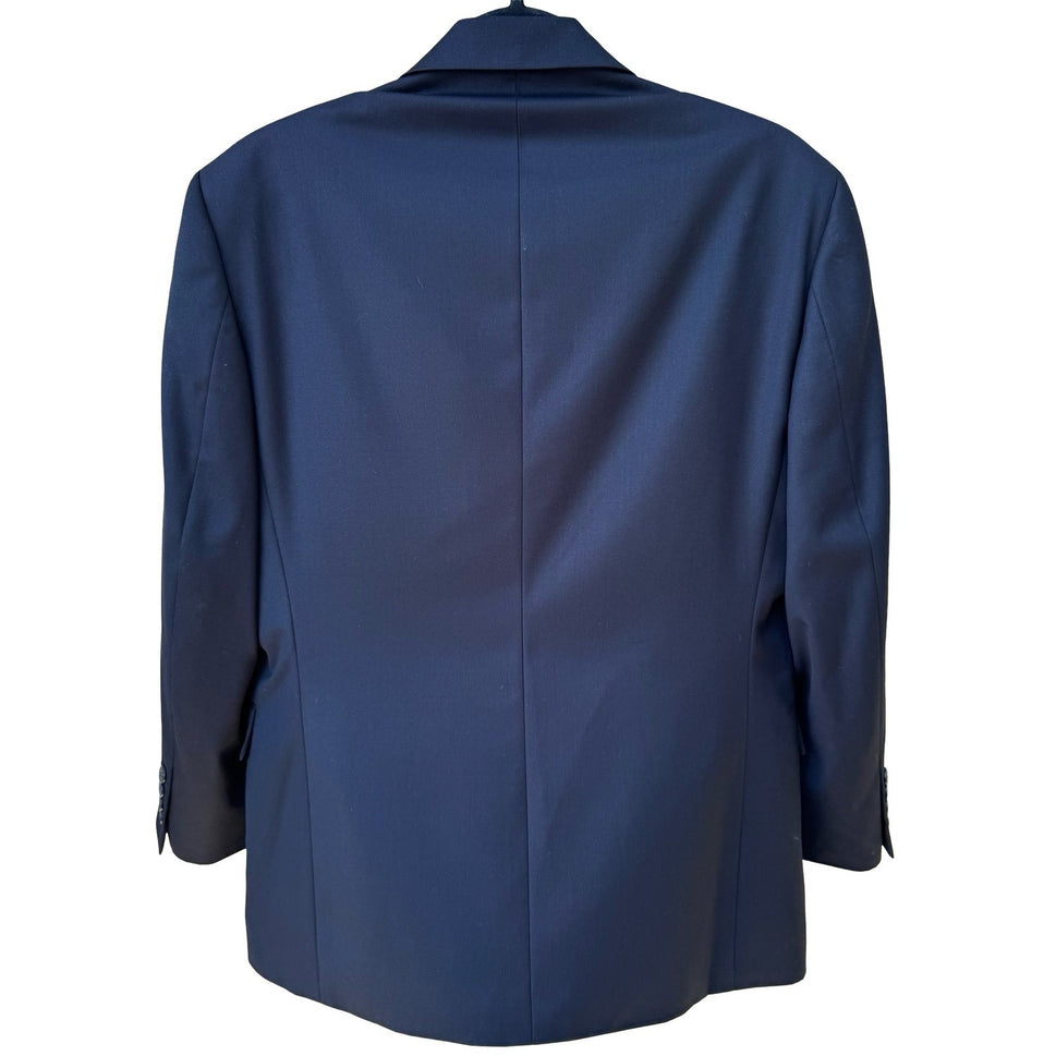 Spinoza Italian Mode Mens Navy Blue Two Button Blazer Jacket Professional Preppy