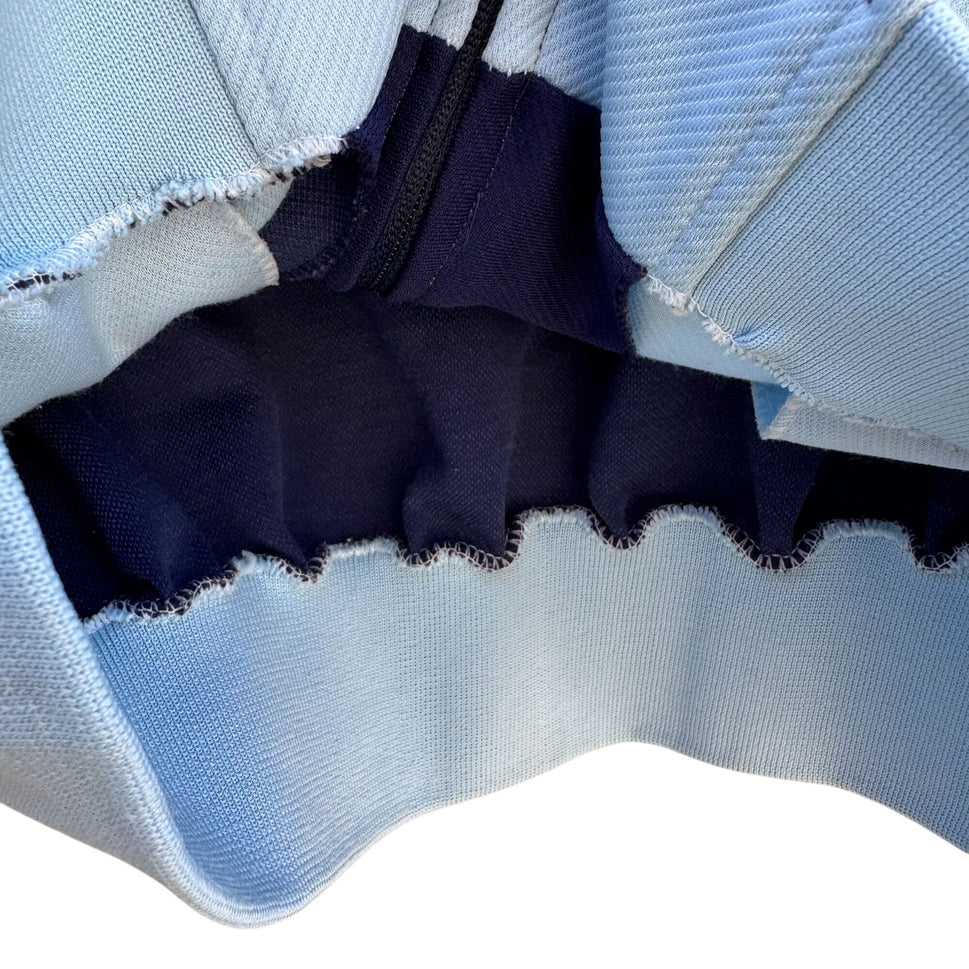 Sunkyung Fighting Vintage Blue Zip-Up Striped Ribbed Hem & Cuffs Track Jacket L