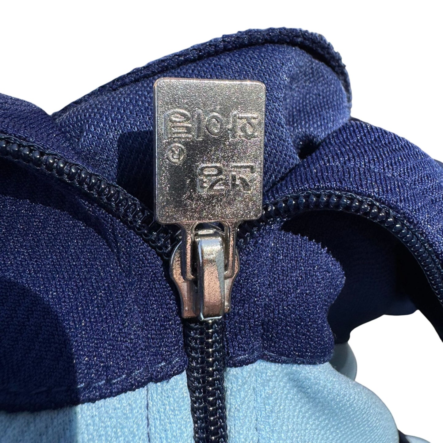 Sunkyung Fighting Vintage Blue Zip-Up Striped Ribbed Hem & Cuffs Track Jacket L