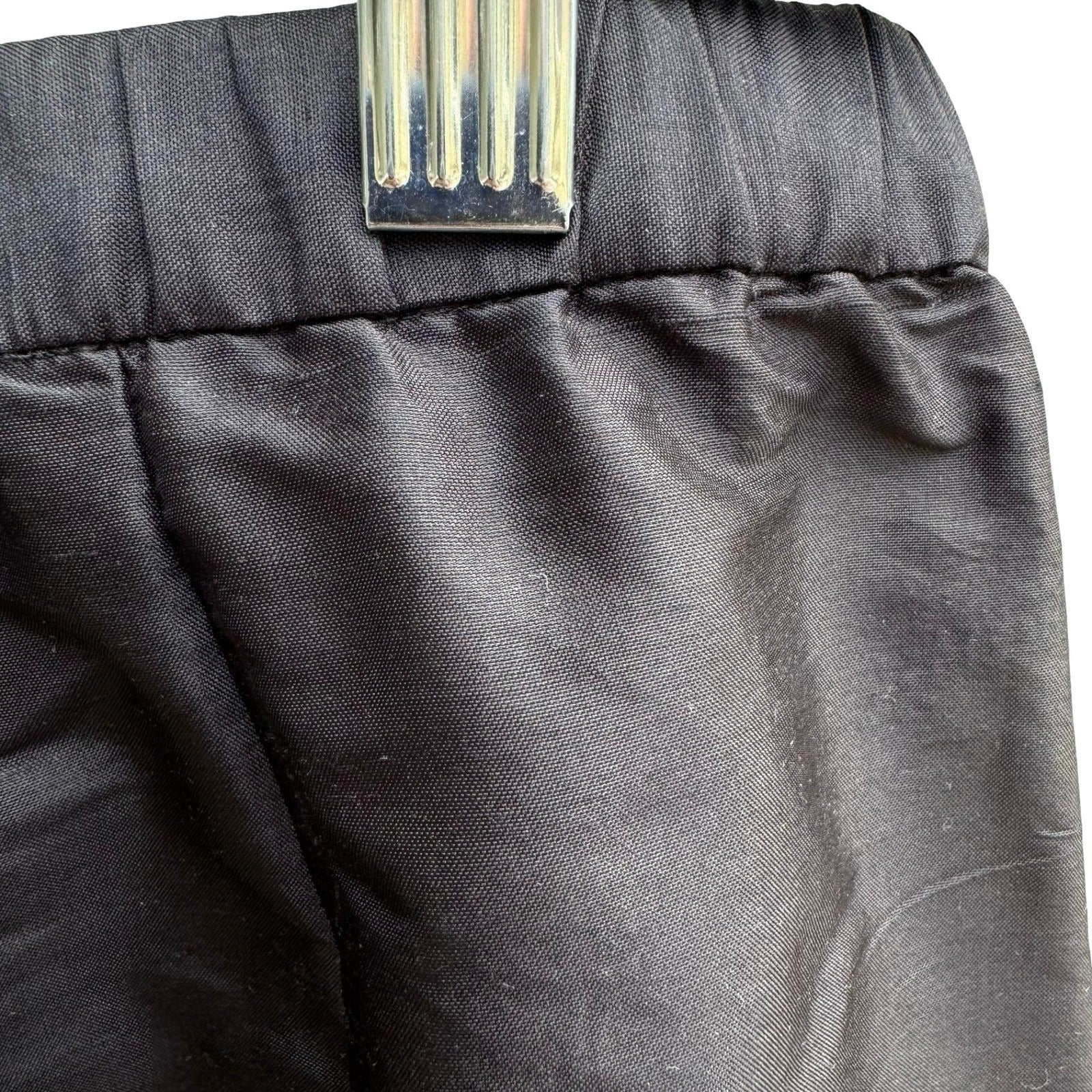 Neiman Marcus 100% Silk Dupione Quiet Luxury Minimalist Old Money Pants Black XL