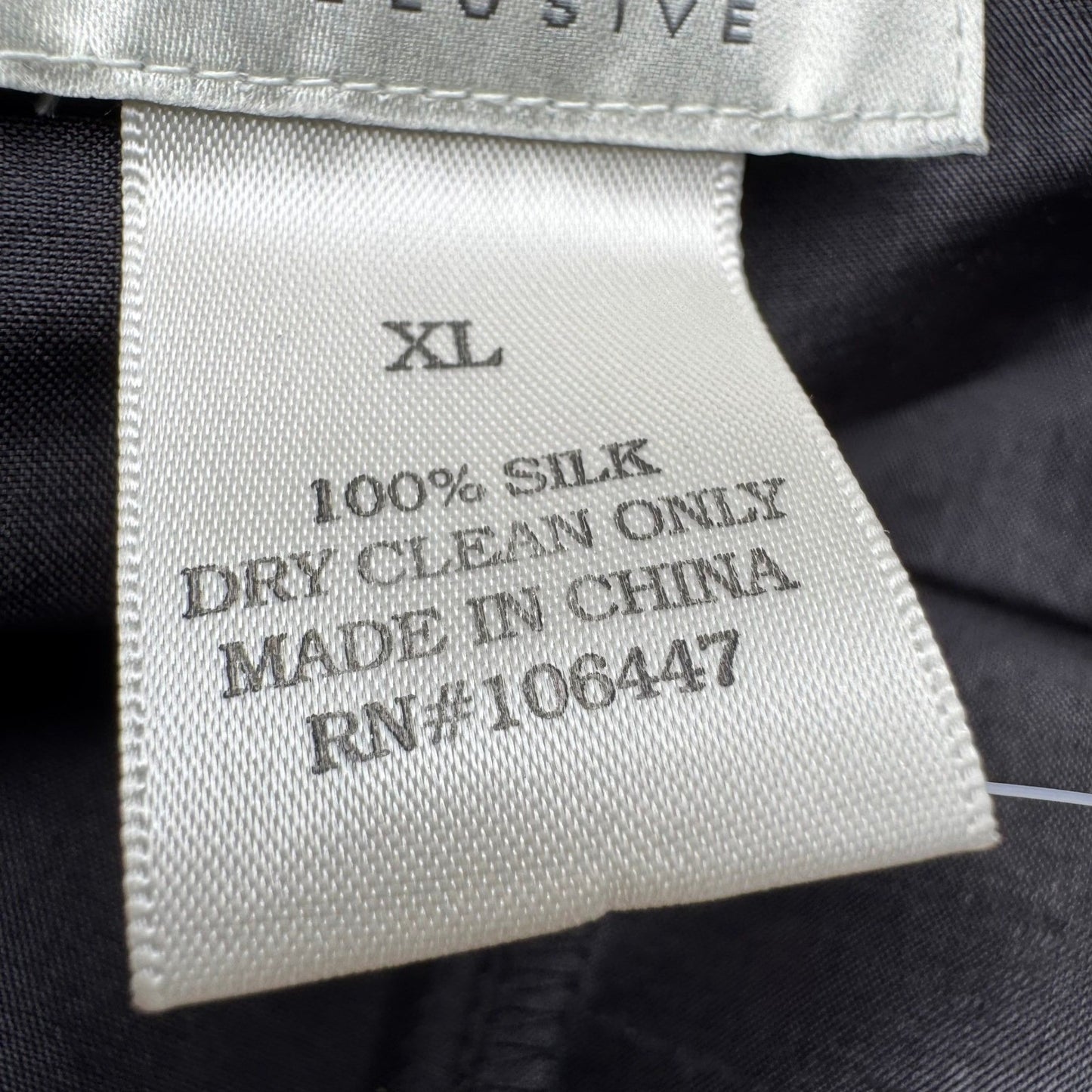 Neiman Marcus 100% Silk Dupione Quiet Luxury Minimalist Old Money Pants Black XL