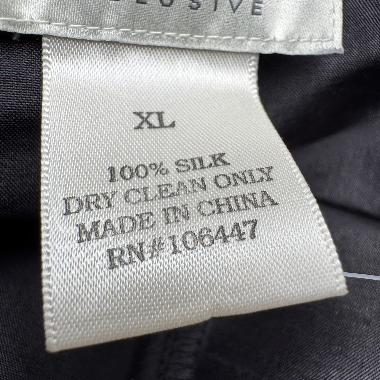 Neiman Marcus 100% Silk Dupione Quiet Luxury Minimalist Old Money Pants Black XL