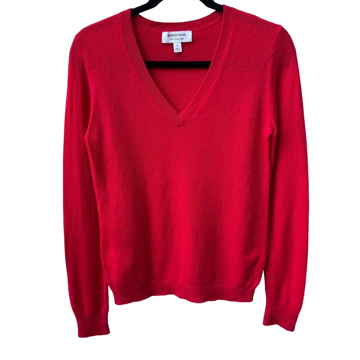 Nordstrom 100% Cashmere Quiet Luxury Old Money Preppy Minimalist Sweater Red M