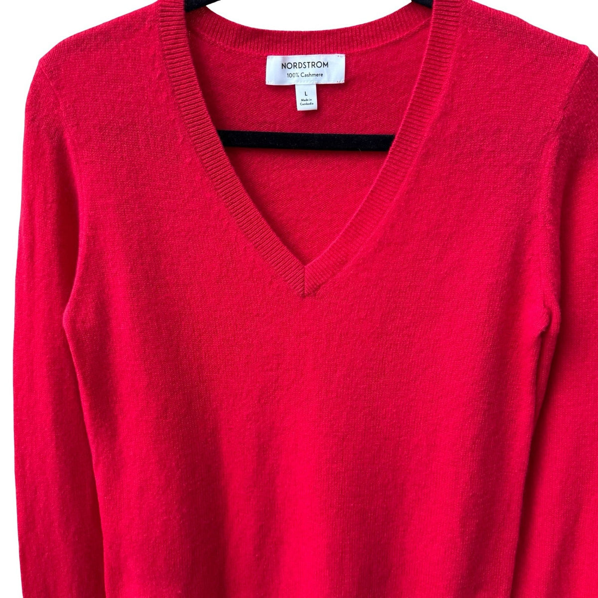 Nordstrom 100% Cashmere Quiet Luxury Old Money Preppy Minimalist Sweater Red M