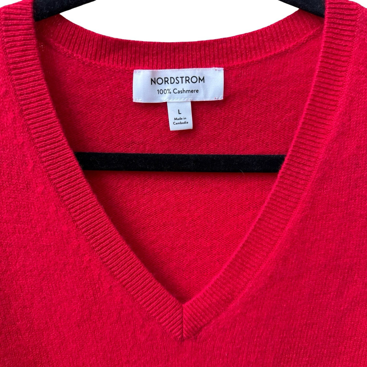 Nordstrom 100% Cashmere Quiet Luxury Old Money Preppy Minimalist Sweater Red M