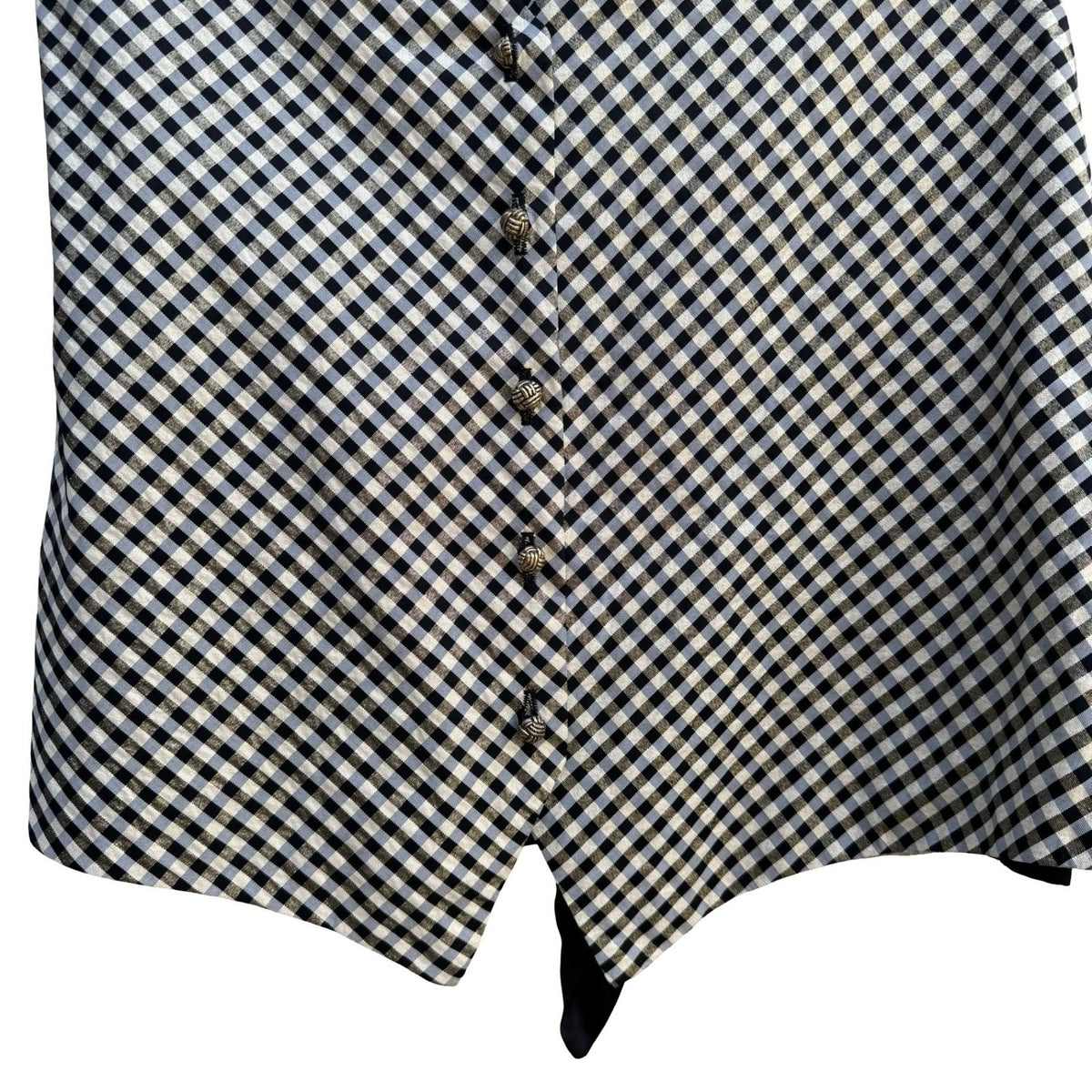 Princeton University Store Vintage Gingham Metallic Waistcoat Vest Black Mens L