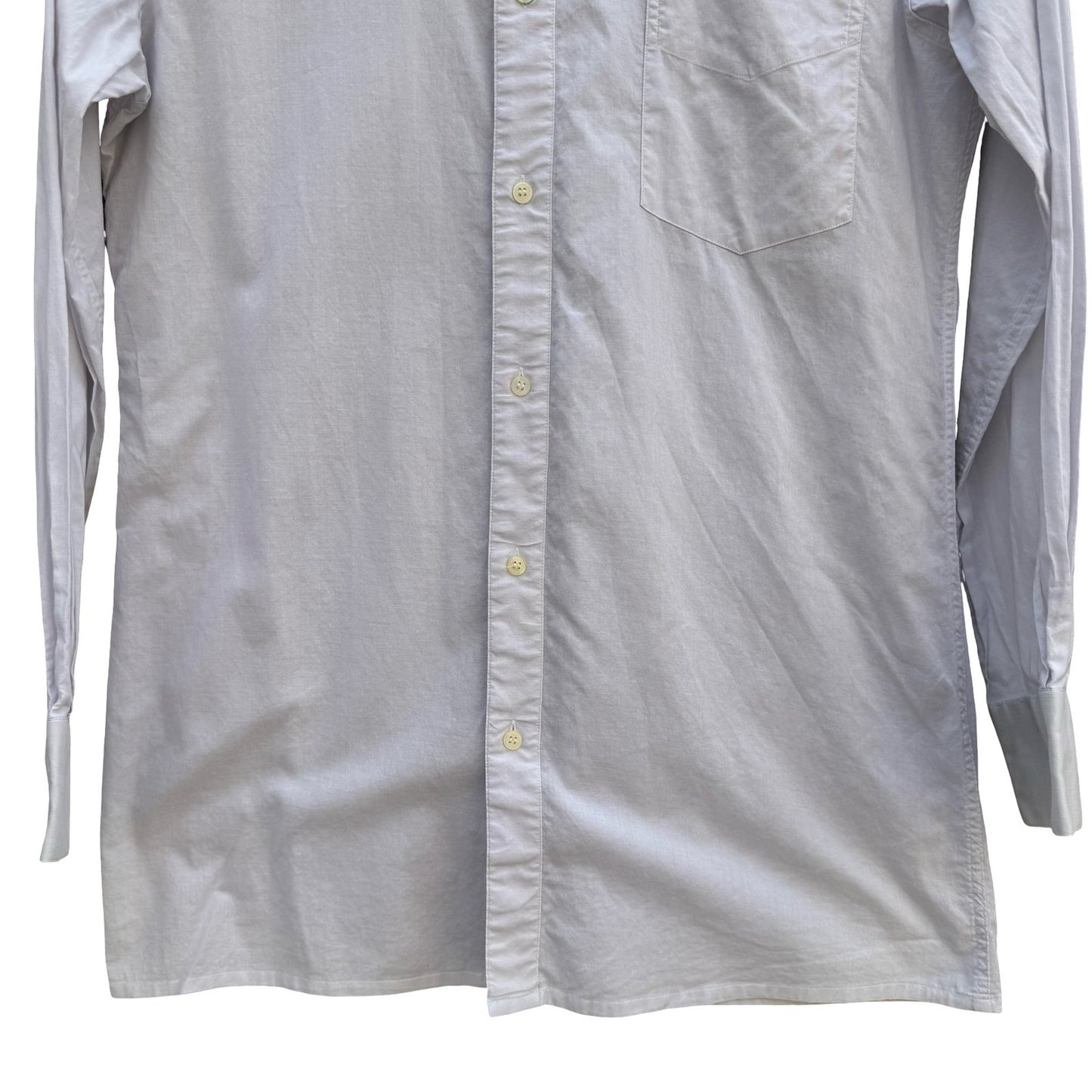 Ted Lapidus Paris Vintage Mens Long Sleeve Button Down Shirt Grey Collared L