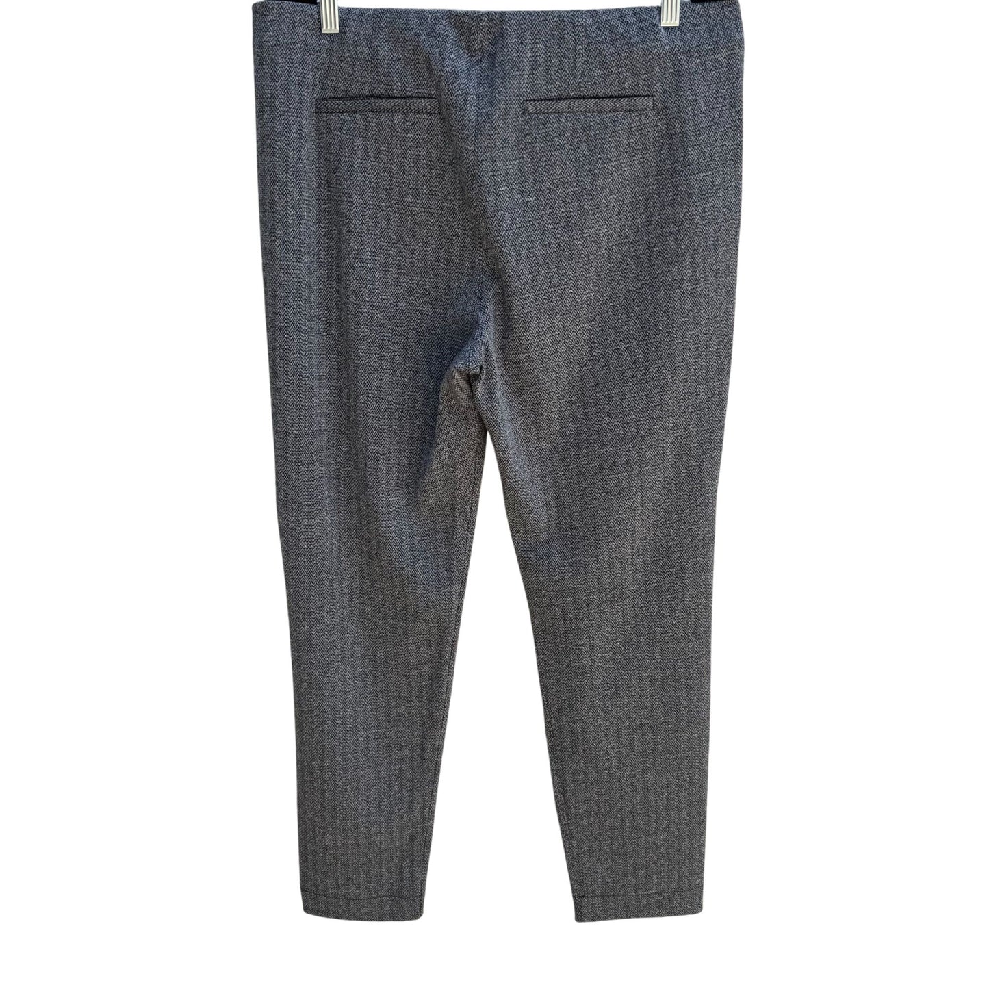 Saks Fifth Avenue Womens Herringbone Gray Stretch Dress Pants New Without Tag XL