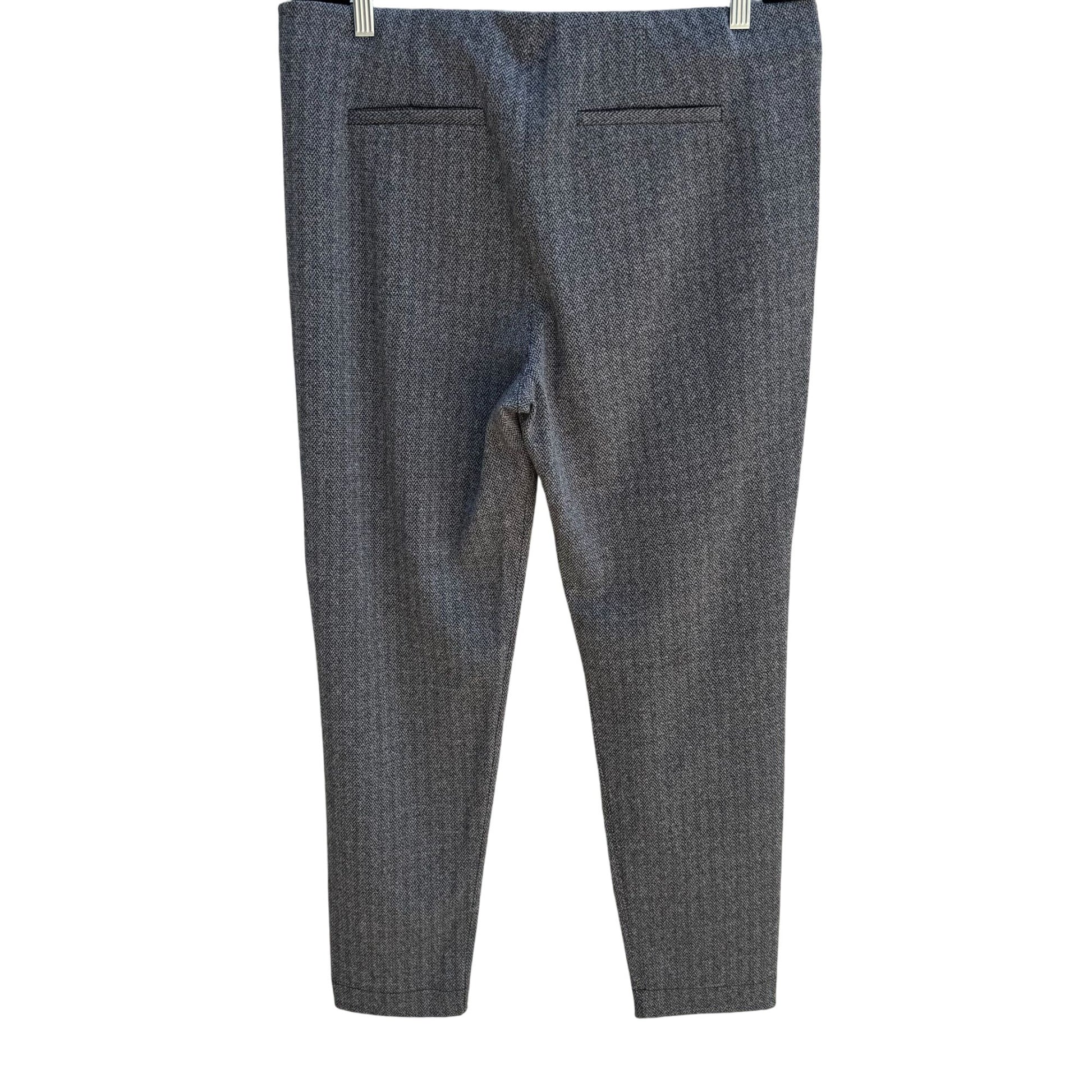 Saks Fifth Avenue Womens Herringbone Gray Stretch Dress Pants New Without Tag XL