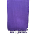 Switch Purple Pashmina Shawl Scarf Fringed Wrap Solid Violet Evening Stole Lightweight 2 image