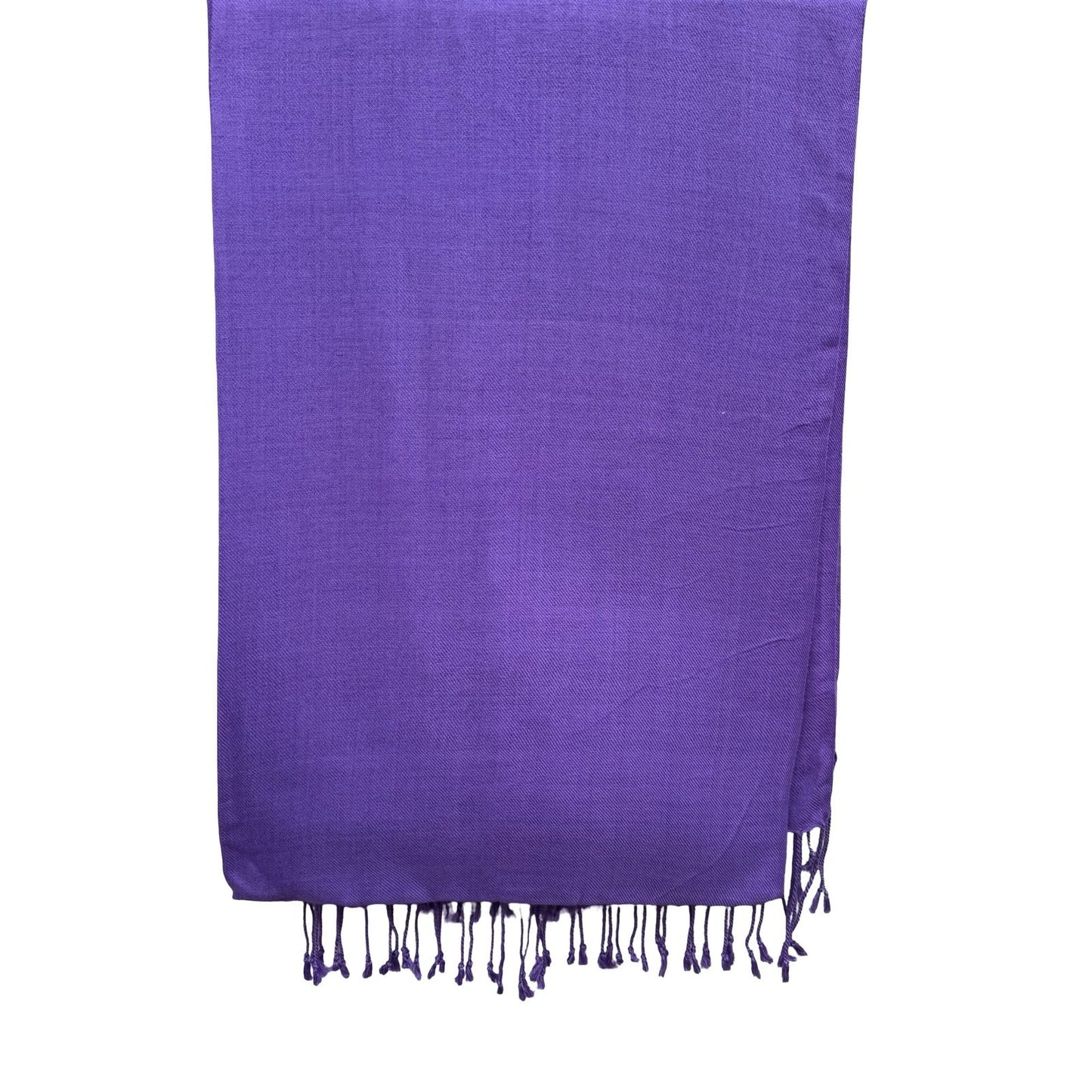Purple Pashmina Shawl Scarf Fringed Wrap Solid Violet Evening Stole Lightweight