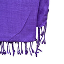 Switch Purple Pashmina Shawl Scarf Fringed Wrap Solid Violet Evening Stole Lightweight 3 image