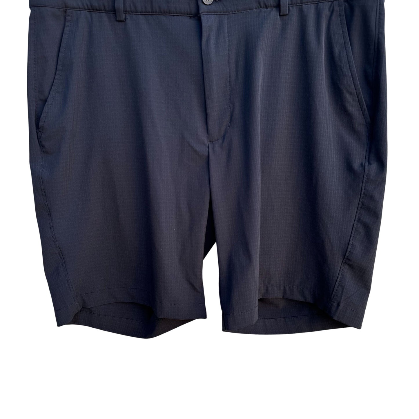 Greg Norman Mens Black Shark Lightweight Flat Front Microfiber Golf Shorts 38