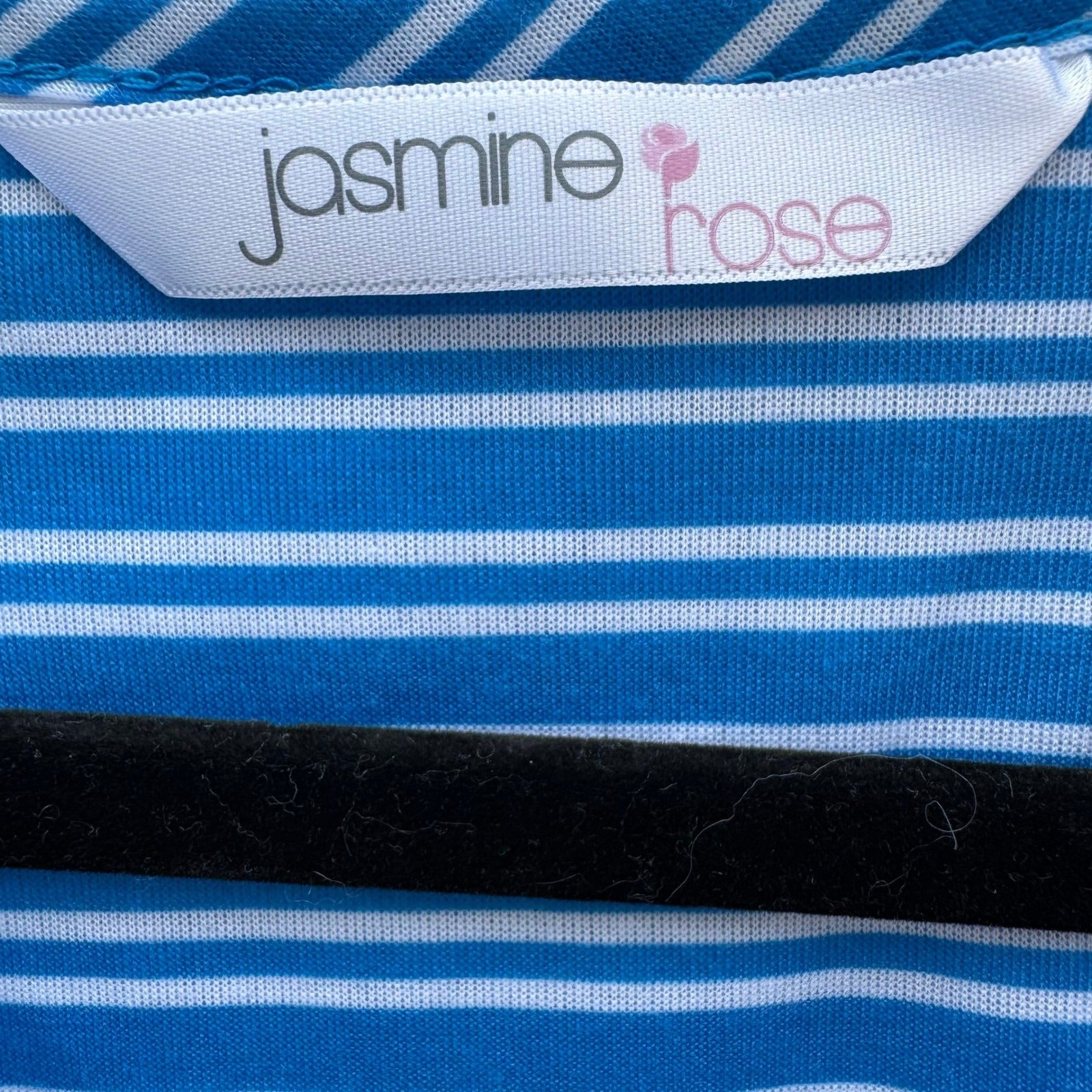 Jasmine Rose Blue Terry Cloth Zip Robe Short Sleeve Housecoat Large Bathrobe
