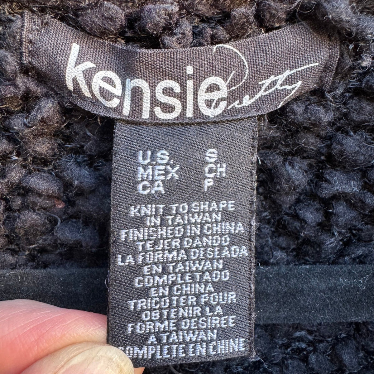 Kensie Popcorn Chunky Knit Boucle Layering Minimalist Open Front Cardigan S