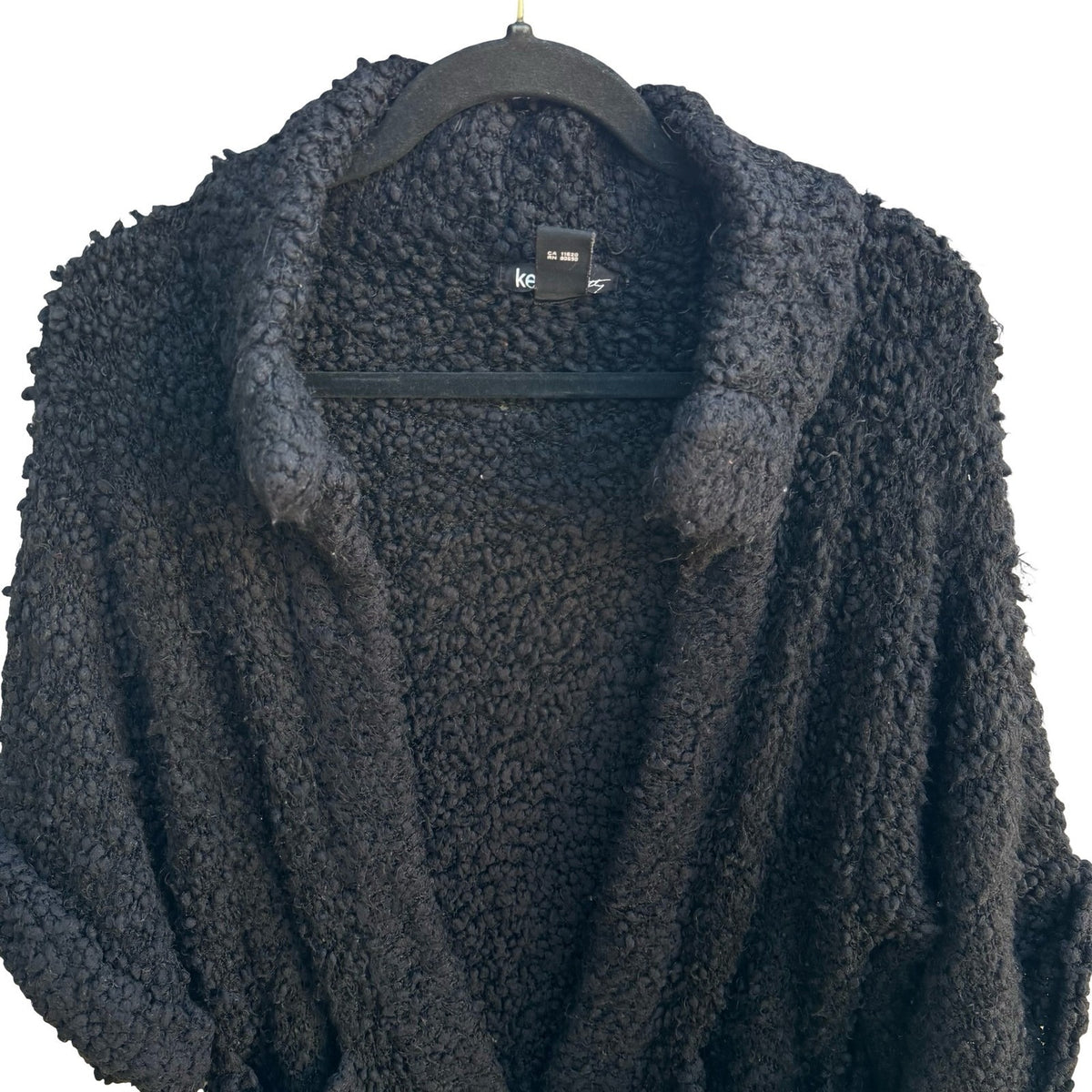 Kensie Popcorn Chunky Knit Boucle Layering Minimalist Open Front Cardigan S