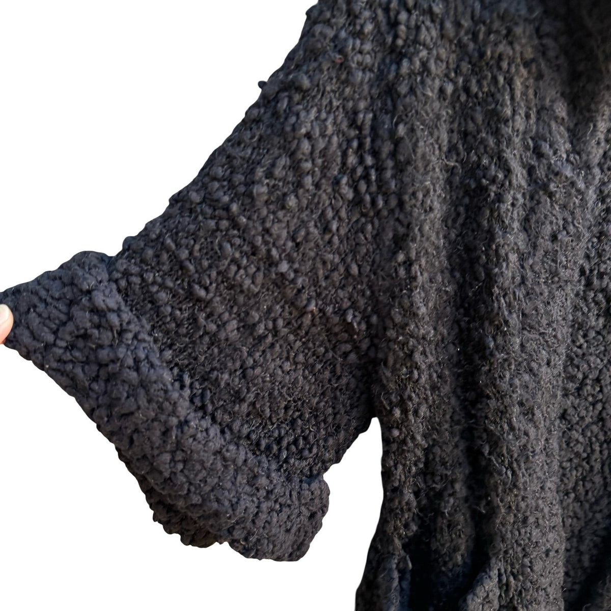 Kensie Popcorn Chunky Knit Boucle Layering Minimalist Open Front Cardigan S