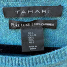 Switch Tahari Pure Luxe 100% Cashmere Quiet Luxury Minimalist Pullover Sweater Teal M 2 image