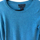 Switch Tahari Pure Luxe 100% Cashmere Quiet Luxury Minimalist Pullover Sweater Teal M 3 image