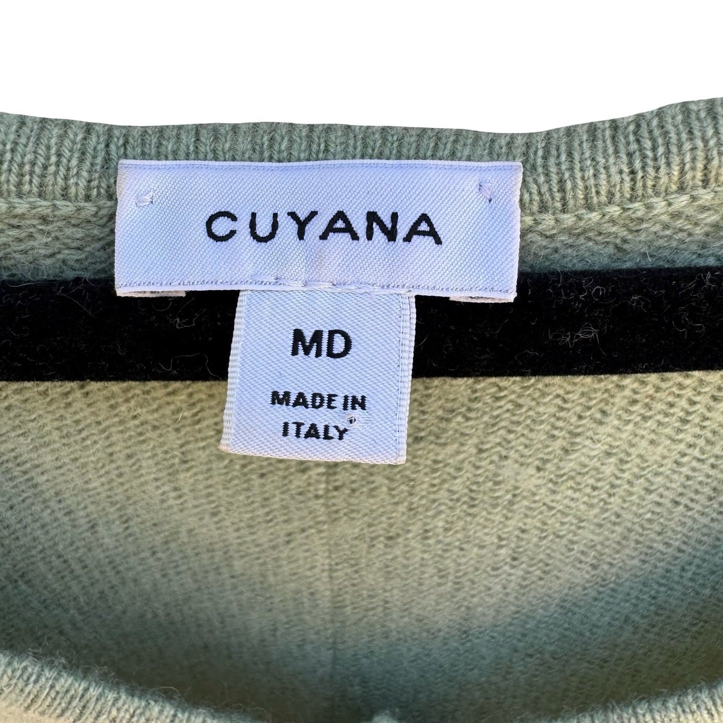 Cuyana 100% Italian Cashmere Quiet Luxury Cardigan Sweater Minimalist Green M