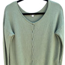 Switch Cuyana 100% Italian Cashmere Quiet Luxury Cardigan Sweater Minimalist Green M 3 image