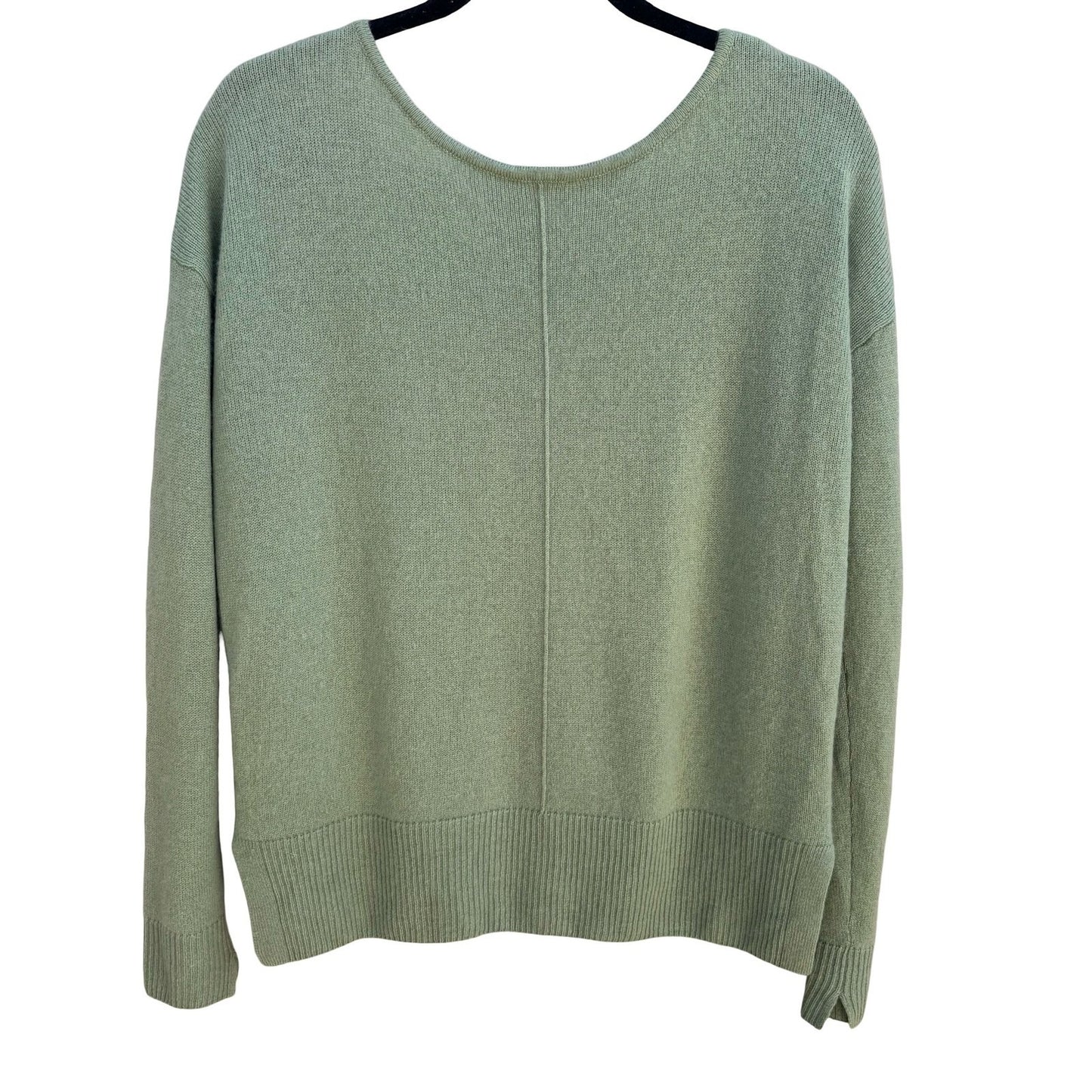 Cuyana 100% Italian Cashmere Quiet Luxury Cardigan Sweater Minimalist Green M