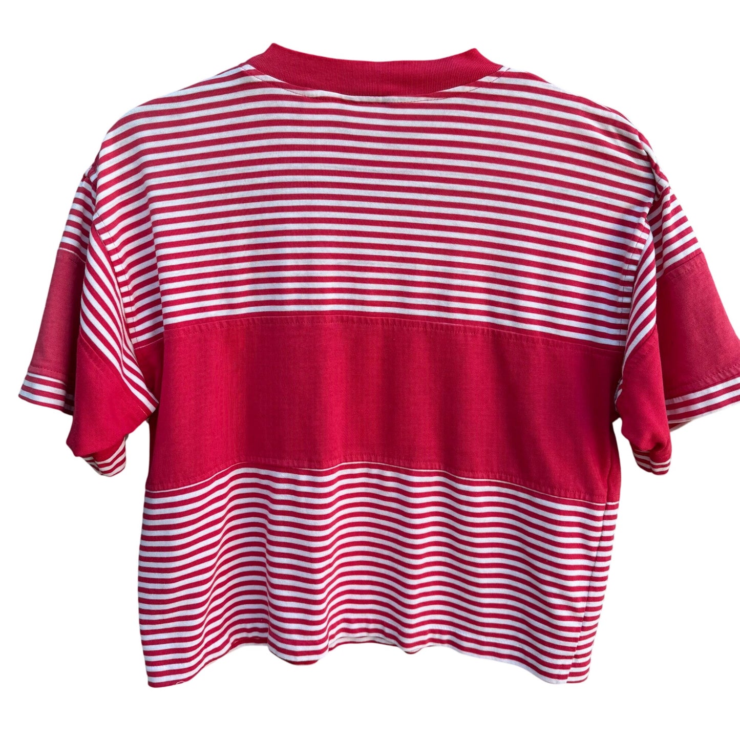 Gitano Collection Vintage Y2K 90s Womens South Pacific Red Striped Cropped Shirt