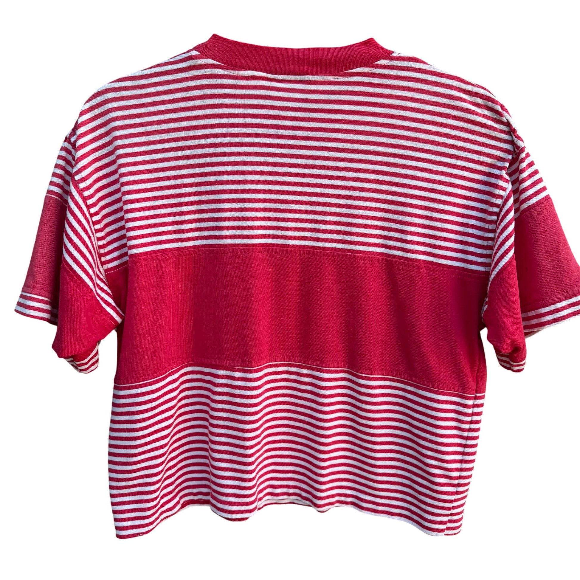 Gitano Collection Vintage Y2K 90s Womens South Pacific Red Striped Cropped Shirt