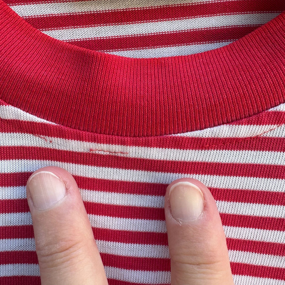 Gitano Collection Vintage Y2K 90s Womens South Pacific Red Striped Cropped Shirt