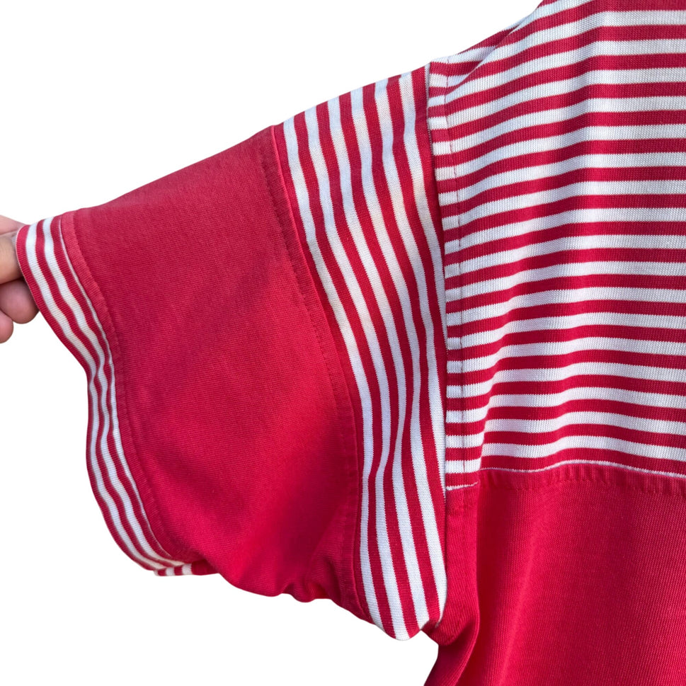 Gitano Collection Vintage Y2K 90s Womens South Pacific Red Striped Cropped Shirt