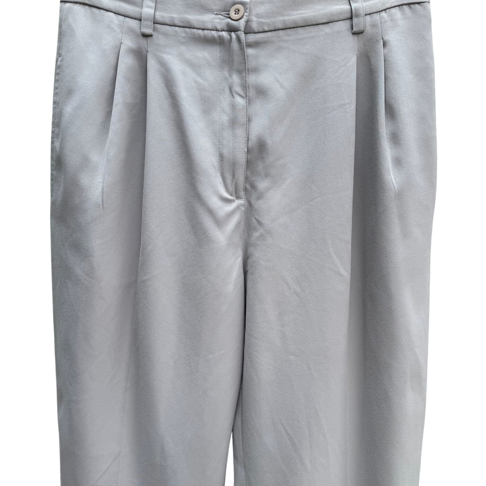 Liz Claiborne Vintage Soft High-Waisted Pleated Gray Trousers Dress Pants 10