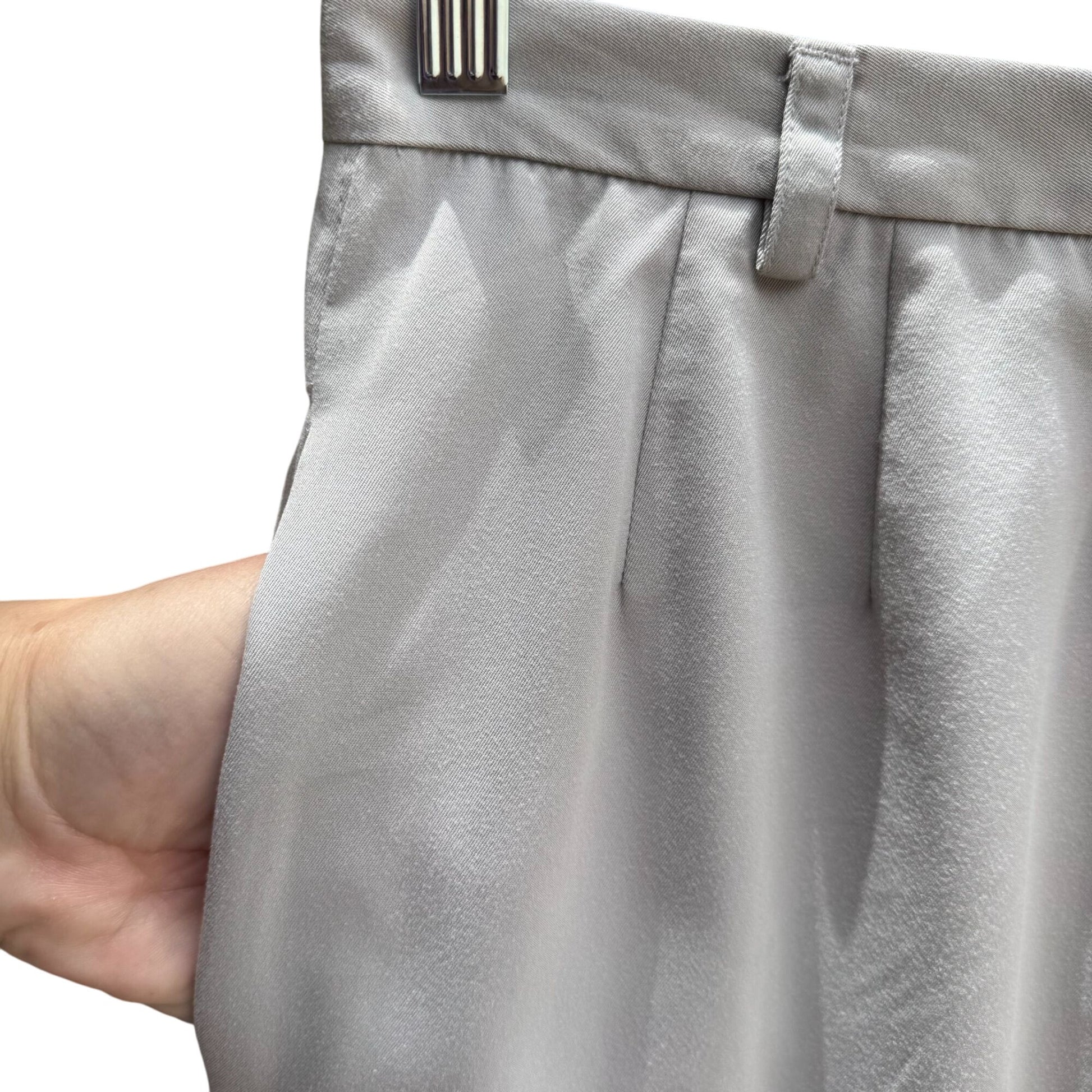 Liz Claiborne Vintage Soft High-Waisted Pleated Gray Trousers Dress Pants 10