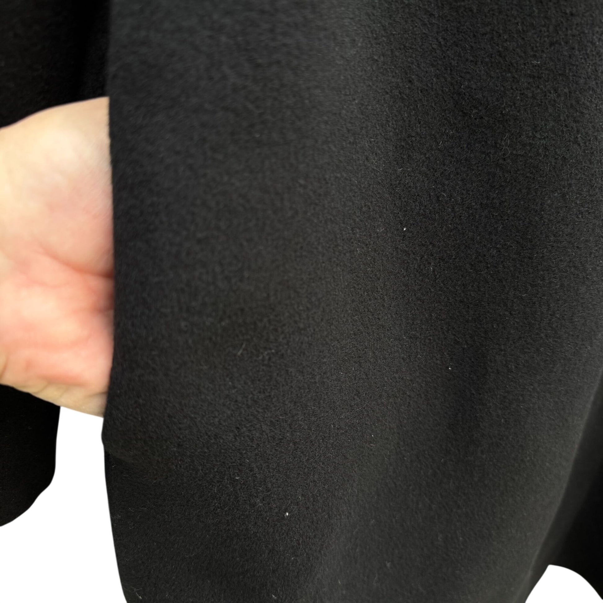 Bloomingdales Vintage Black Wool Cashmere Blend Womens Coat Peter Pan Collar 16
