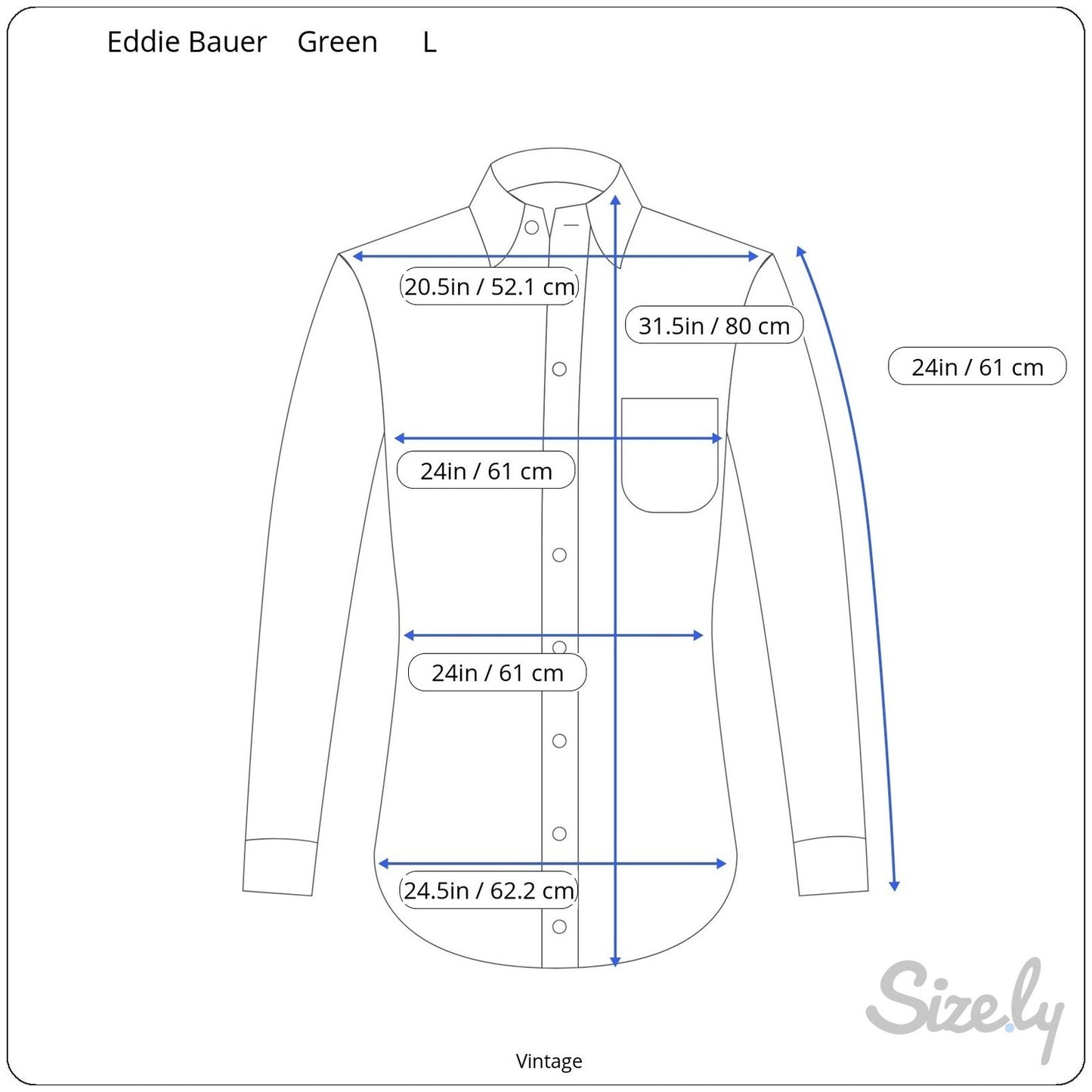 Eddie Bauer Vintage Mens Olive Green Heavy Cotton Chamois Shirt Long Sleeve L