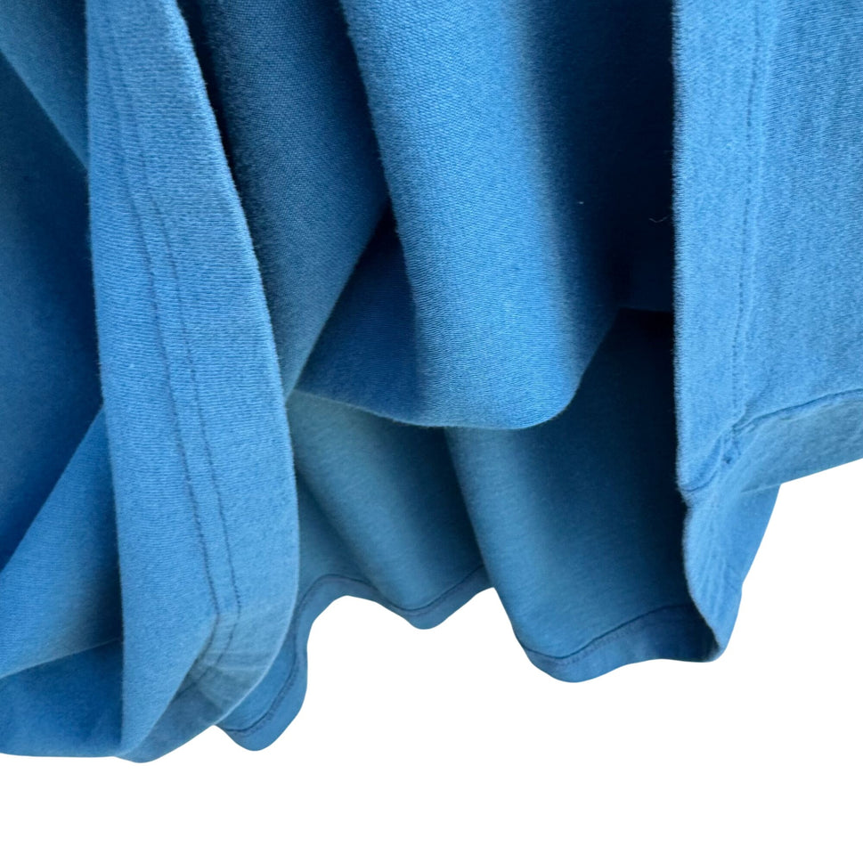 St Johns Bay Vintage Prairie 3/4 Sleeves Empire Waist Blue Pockets Midi Dress 16