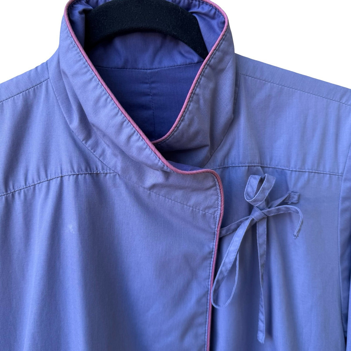 Forecaster Vintage 80s Minimalist Academia Reversible Duster Trench Coat Blue 6