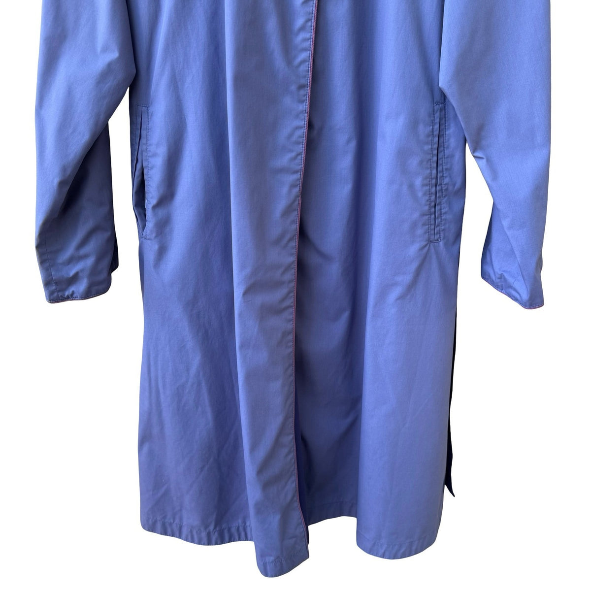 Forecaster Vintage 80s Minimalist Academia Reversible Duster Trench Coat Blue 6