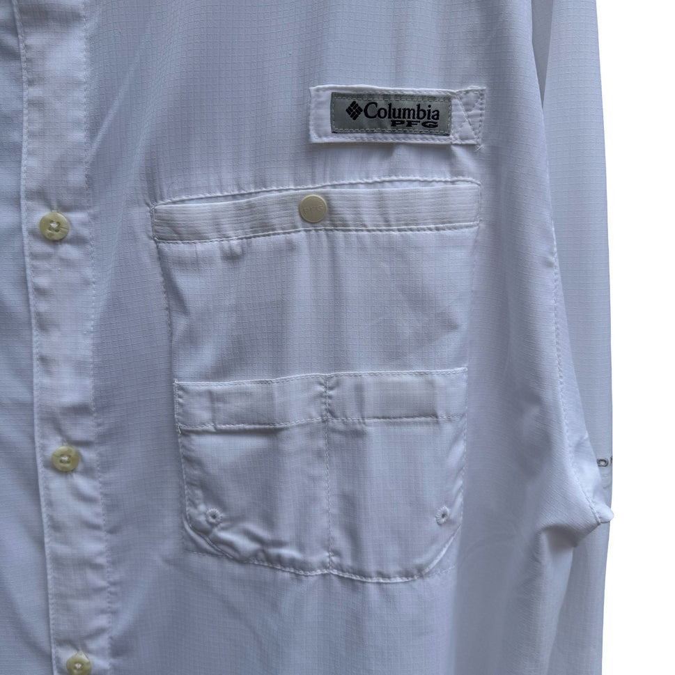 Columbia PFG Tamiami II Mens XL White Fishing Shirt Ventilated Ripstop Gorpcore