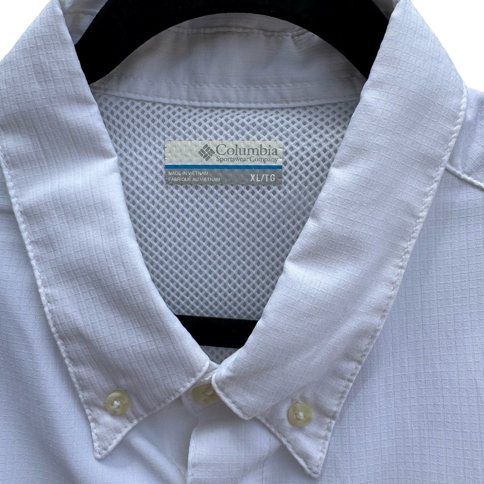 Columbia PFG Tamiami II Mens XL White Fishing Shirt Ventilated Ripstop Gorpcore
