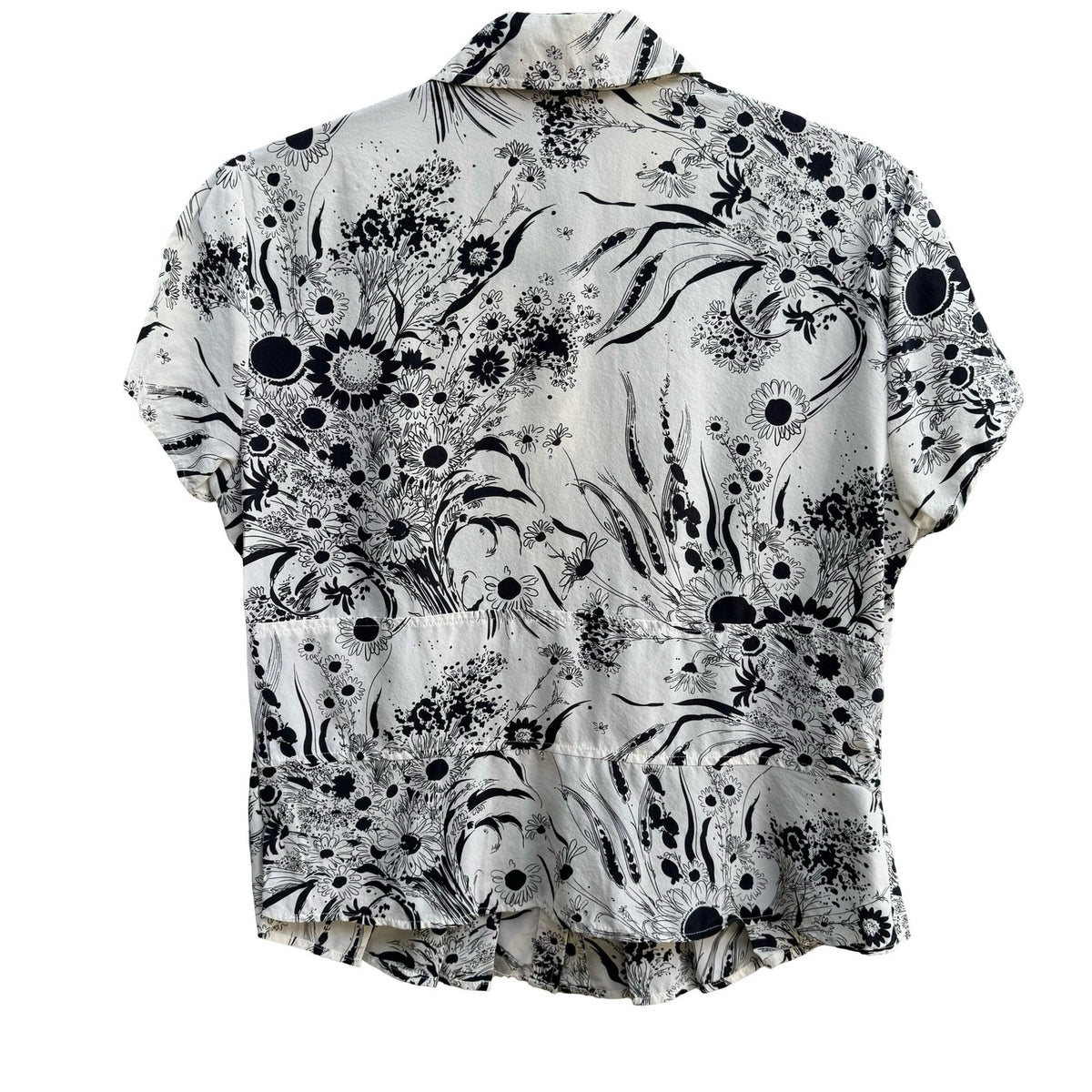 Liberte by Emanuel Cottagecore Coquette French Girl Floral Silk Peplum Blouse 8