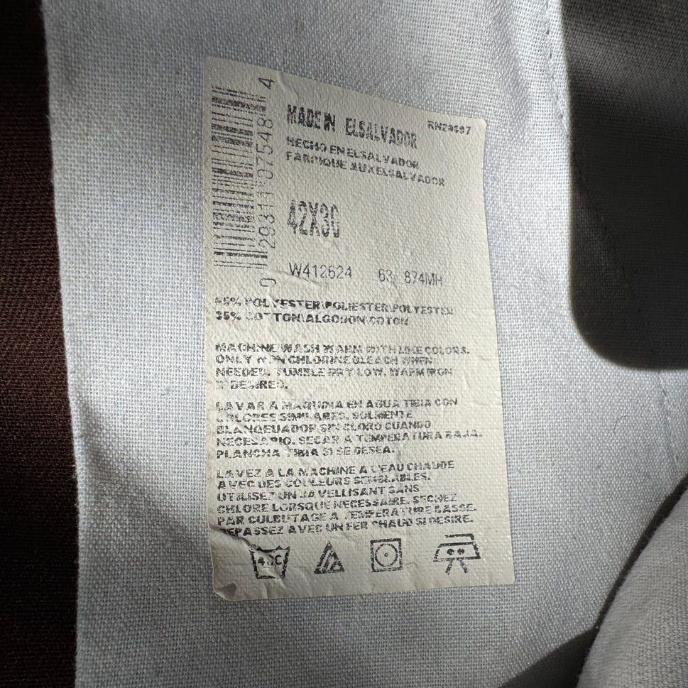 Dickies Vintage Mens Brown Cotton Blend Flat Front Uniform Work Pants 42x27