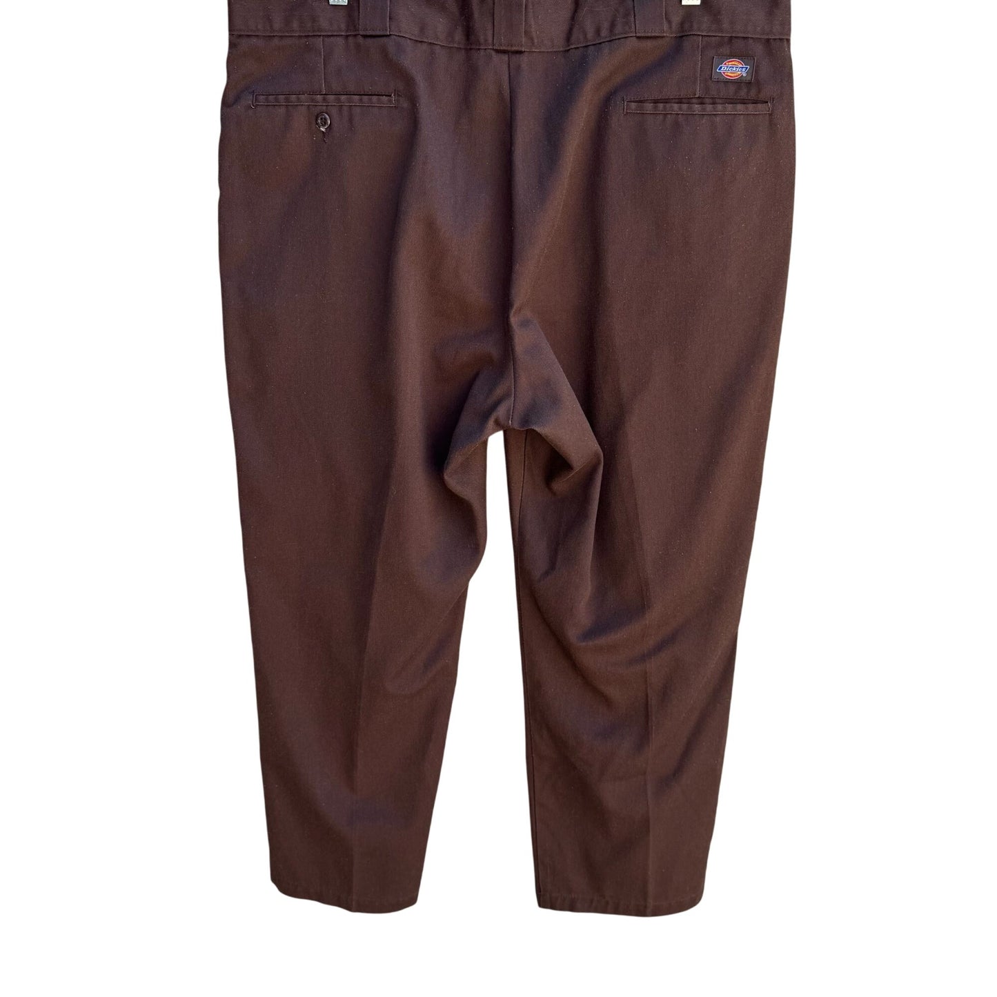Dickies Vintage Mens Brown Cotton Blend Flat Front Uniform Work Pants 42x27