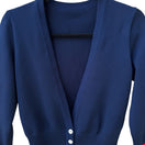 Switch Vintage 90s Navy Nautical Collegiate Knitwear Cropped Cardigan Sweater Preppy 2 image