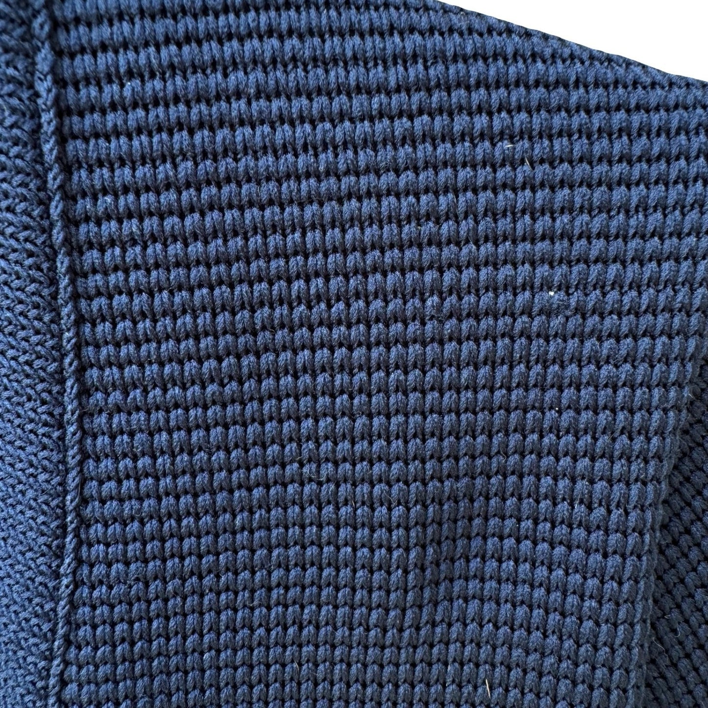 Vintage 90s Navy Nautical Collegiate Knitwear Cropped Cardigan Sweater Preppy