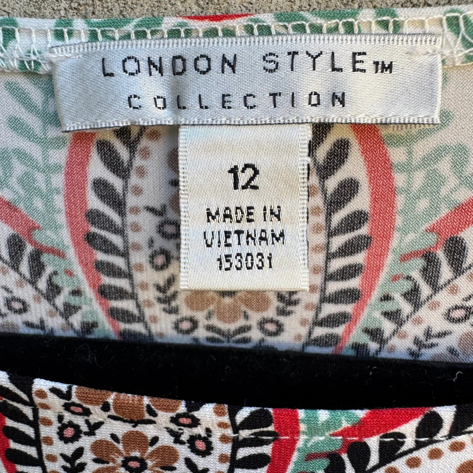 London Style Collection Mod Boho Psychedelic Floral Paisley Sheath Dress 12